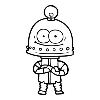 ampul ile mutlu karton robot