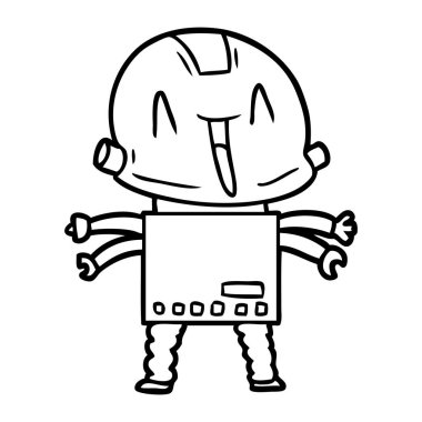 Çizgi film robotunun vektör çizimi