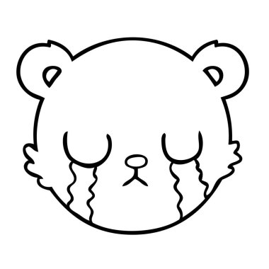 sevimli çizgi ayıcık yüz ağlıyor.