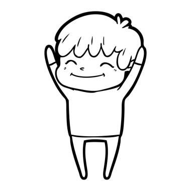 vektör çizim karikatür mutlu çocuk