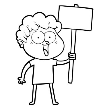 vektör çizim karikatür mutlu adam