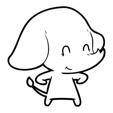 vektör çizim sevimli çizgi fil