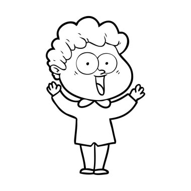 vektör çizim karikatür mutlu adam