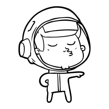 vektör çizim karikatür emin astronot