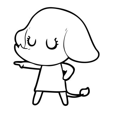 vektör çizim sevimli çizgi fil