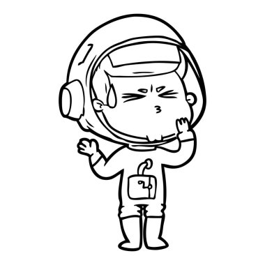 vektör çizim karikatür astronot vurguladı