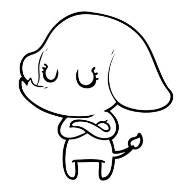 vektör çizim sevimli çizgi fil