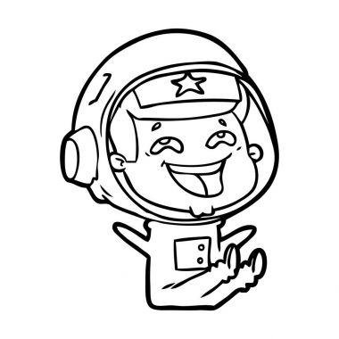 vektör çizim karikatür gülen astronot