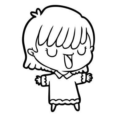 Çizgi filmdeki kadının vektör çizimi