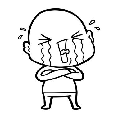 çizgi film ağlayan kel adam