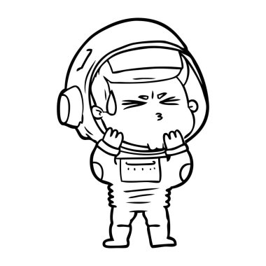 vektör çizim karikatür astronot vurguladı