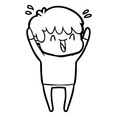 vektör çizim karikatür gülen çocuk