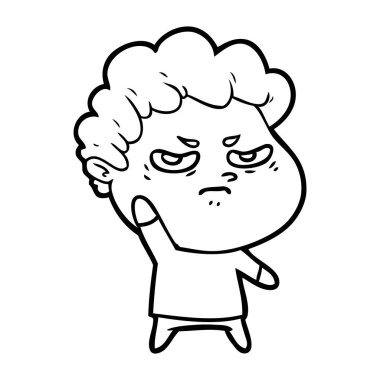 vektör çizim karikatür kızgın adam