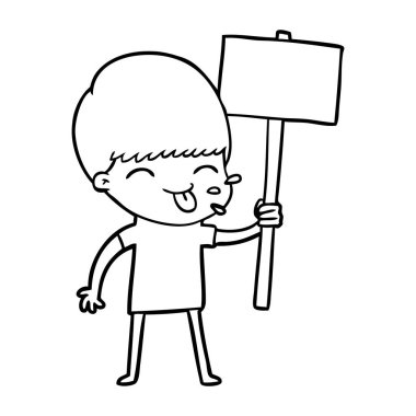 mutlu çizgi film çocuk vektör çizim