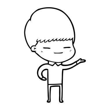 vektör çizim karikatür kendini beğenmiş çocuk