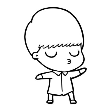 vektör çizim karikatür sakin çocuk