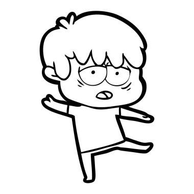 vektör çizim karikatür evlat yorgun