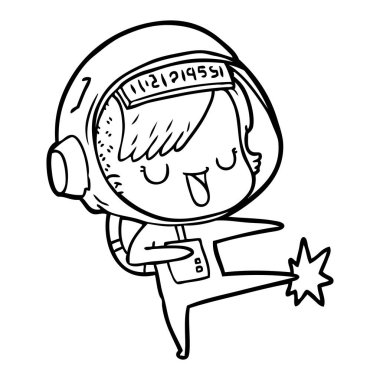 vektör çizim karikatür astronot kadın