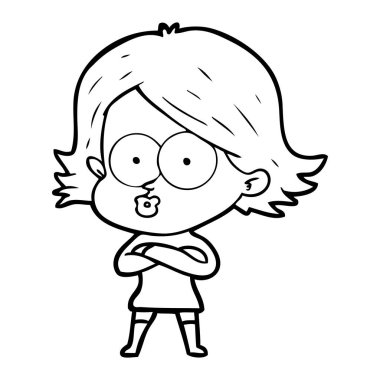 surat asmayı çizgi film kız vektör çizim