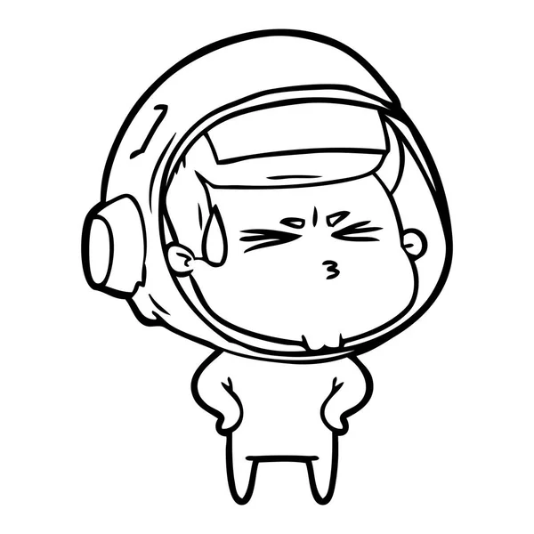 Ilustración Vectorial Dibujos Animados Astronauta Estresado — Vector de stock