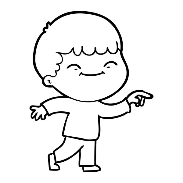 Vektorové Ilustrace Kreslené Usměvavý Chlapec — Stockový vektor