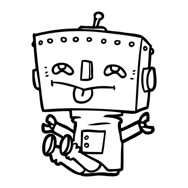 Vector Illustration Cartoon Robot — Stock Vector
