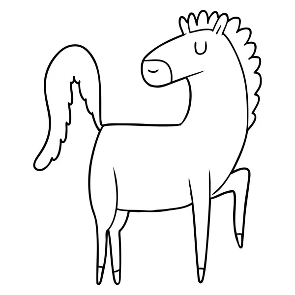 Vektorové Ilustrace Šťastný Kreslený Kůň — Stockový vektor
