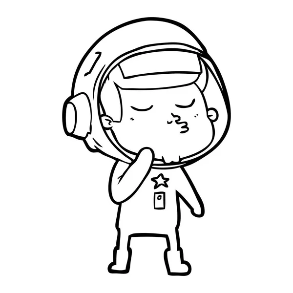 Vectorillustratie Van Cartoon Vertrouwen Astronaut — Stockvector