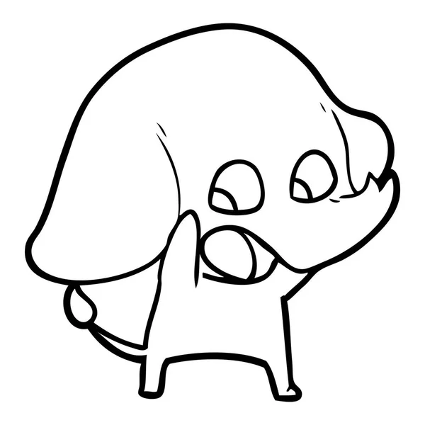Ilustração Vetorial Elefante Bonito Dos Desenhos Animados —  Vetores de Stock