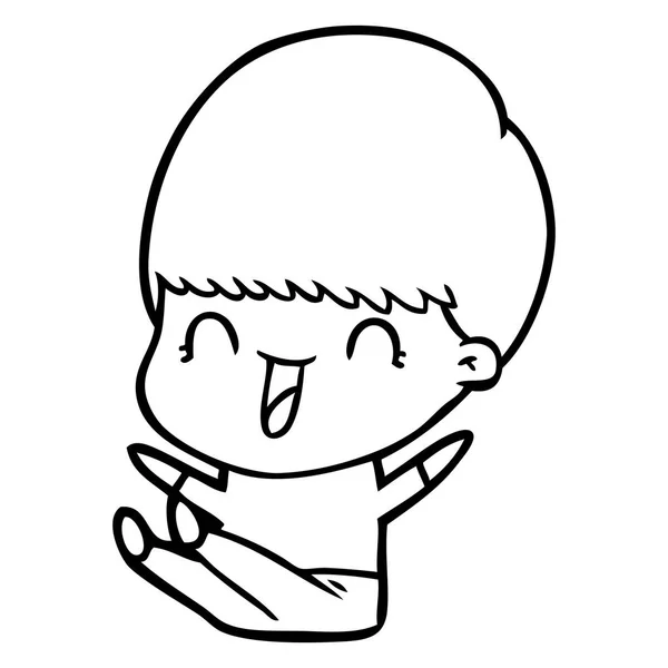 幸せな漫画少年のベクトル イラスト — ストックベクタ