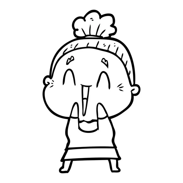 漫画幸せな老婦人 — ストックベクタ
