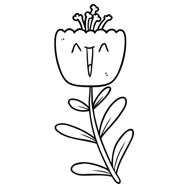 Vektorillustration Der Glücklichen Cartoon Blume — Stockvektor