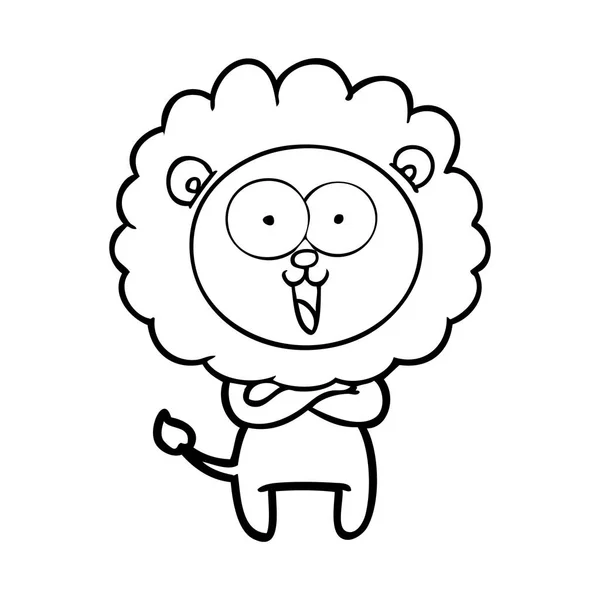 Vector Εικονογράφηση Της Ευτυχισμένη Καρτούν Lion — Διανυσματικό Αρχείο