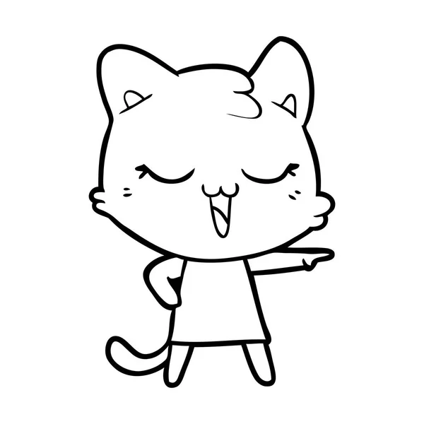 Ilustracja Kot Kreskówka Szczęśliwy Wektor — Wektor stockowy