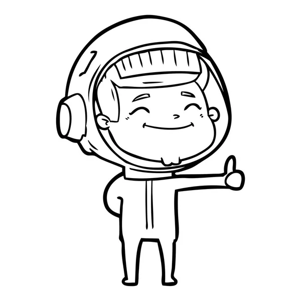 Ilustração Vetorial Feliz Astronauta Dos Desenhos Animados — Vetor de Stock