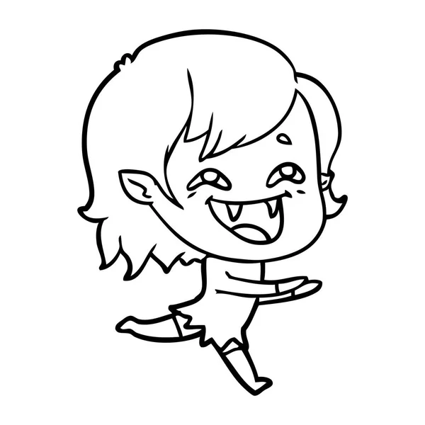 Kreslený Smějící Upíří Dívka — Stockový vektor