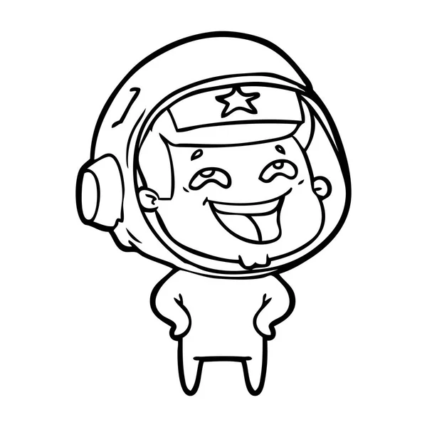 Vector Illustration Cartoon Laughing Astronaut — Stock Vector