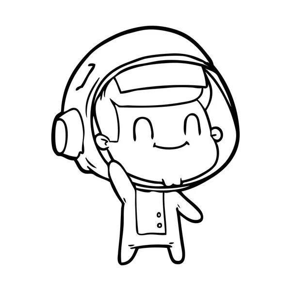 Feliz Homem Dos Desenhos Animados Astronauta —  Vetores de Stock