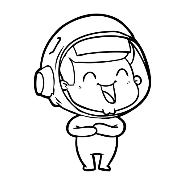 Ilustración Vectorial Del Astronauta Dibujos Animados Feliz — Vector de stock