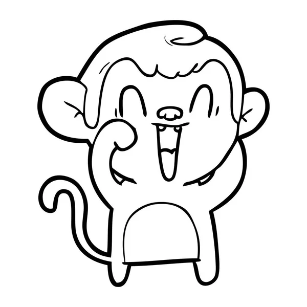 Vektorillustration Des Lachenden Affen — Stockvektor