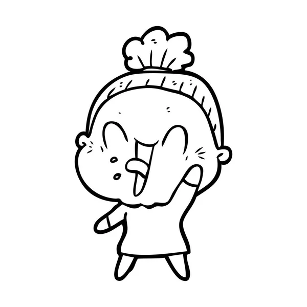 卡通快乐老妇人 — 图库矢量图片