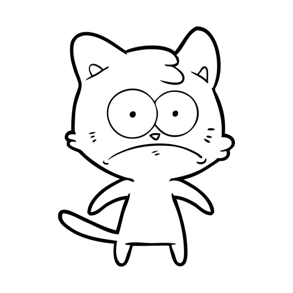 Vector Ilustración Dibujos Animados Gato Nervioso — Archivo Imágenes Vectoriales