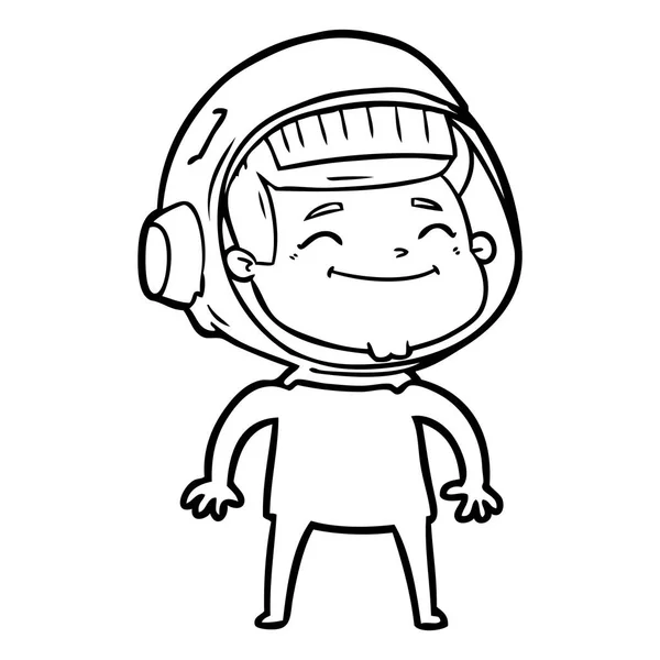 Ilustración Vectorial Del Astronauta Dibujos Animados Feliz — Archivo Imágenes Vectoriales