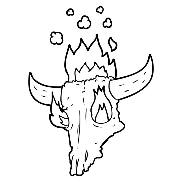 Ilustração Vetorial Crânio Dos Desenhos Animados — Vetor de Stock