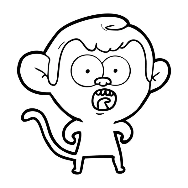 Vector Illustration Cartoon Shocked Monkey — Stock Vector