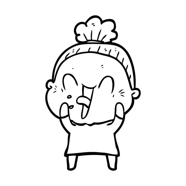 Cartoon Happy Old Woman — Stock Vector