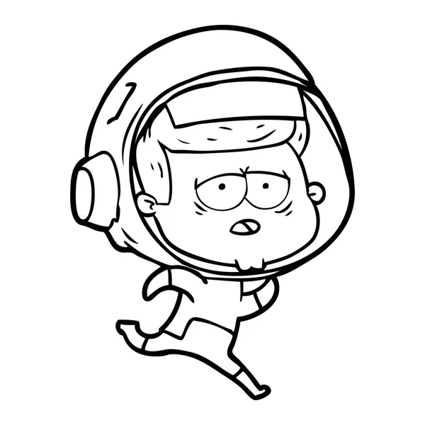 Ilustração Vetorial Astronauta Cansado Dos Desenhos Animados — Vetor de Stock