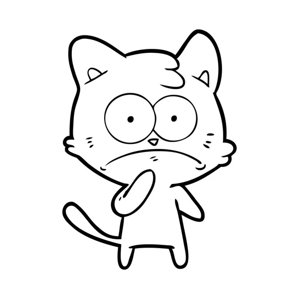 Vectorillustratie Van Cartoon Nerveus Kat — Stockvector