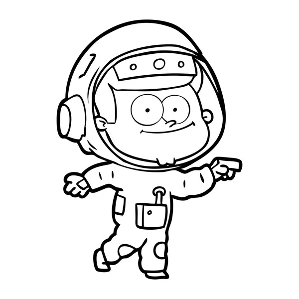 Ilustración Vectorial Dibujos Animados Astronauta Feliz — Archivo Imágenes Vectoriales