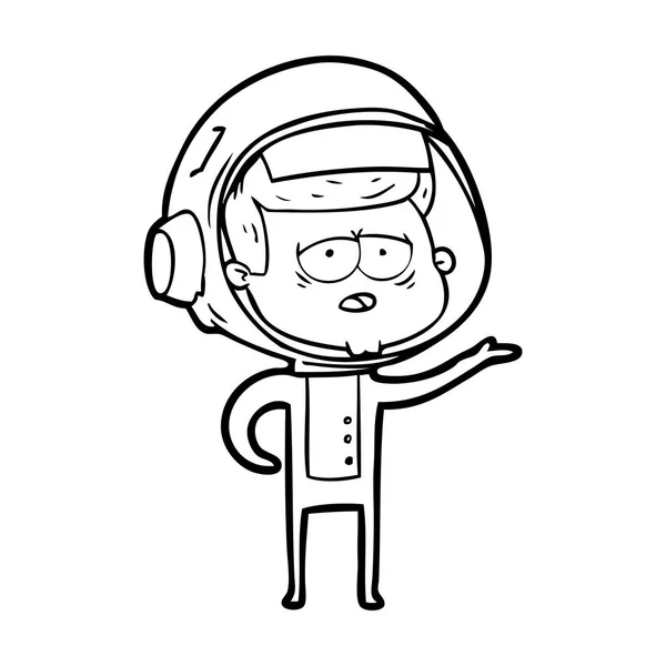 Ilustración Vectorial Dibujos Animados Astronauta Cansado — Archivo Imágenes Vectoriales